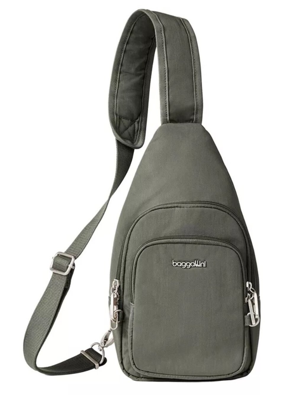 Baggallini Securtex Anti-Theft Mini Daytripper Sling Handbag, Thyme, NWT